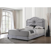 Frankie Queen Bed in Gray Velvet